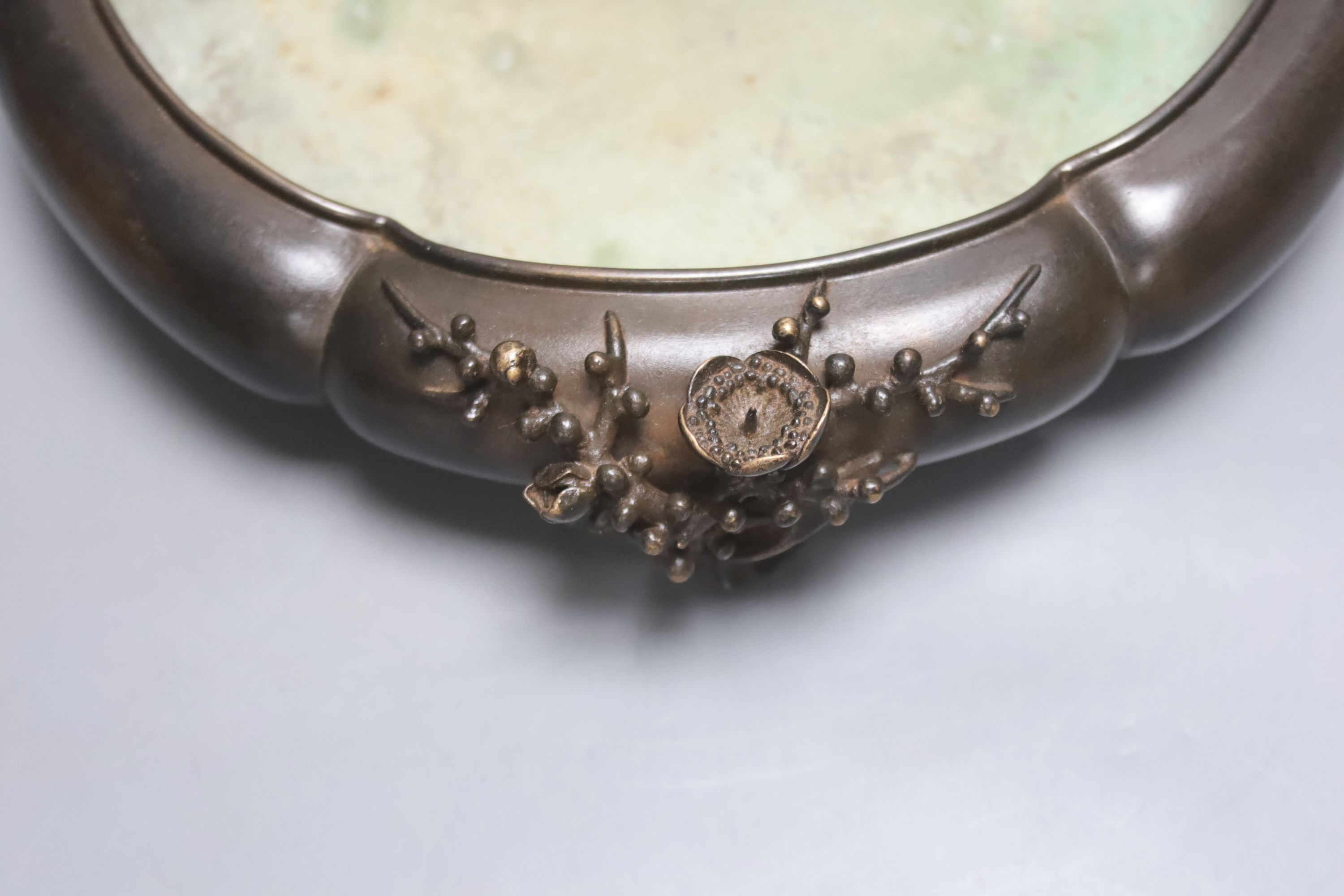 A Japanese bronze dish, Meiji period, diameter 28cm